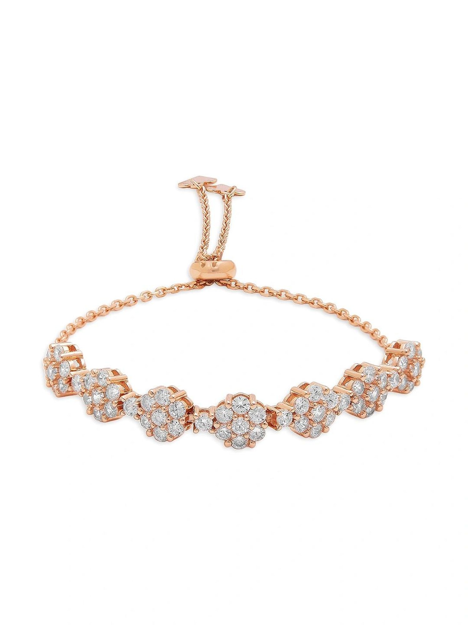 Zavya Blooming Petals Rose-Gold Plated 925 Sterling Silver Flower Bracelet