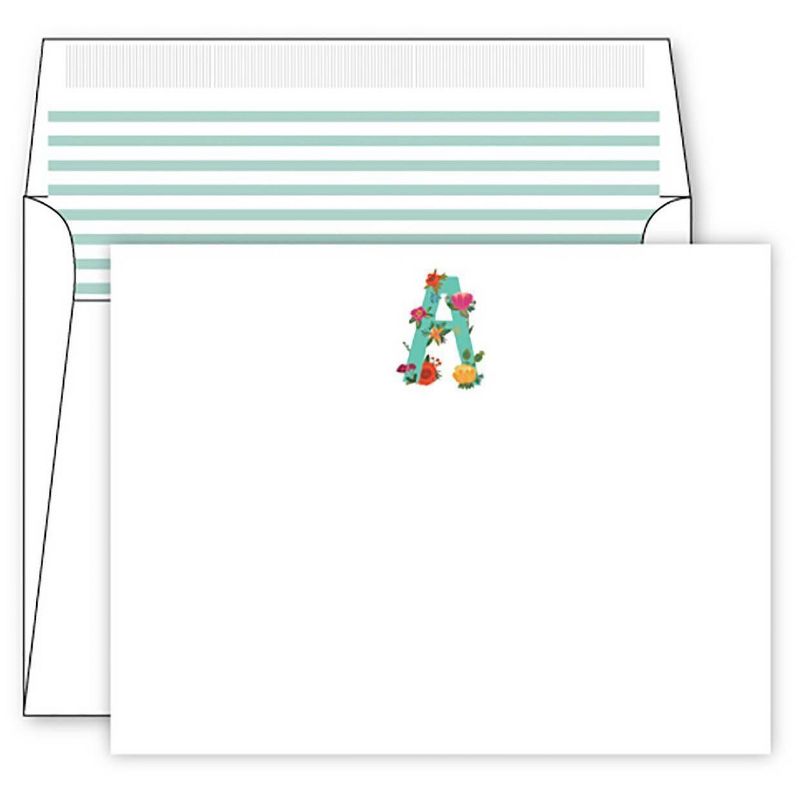 Die -Cut Social Set Vintage Floral Monogram - A