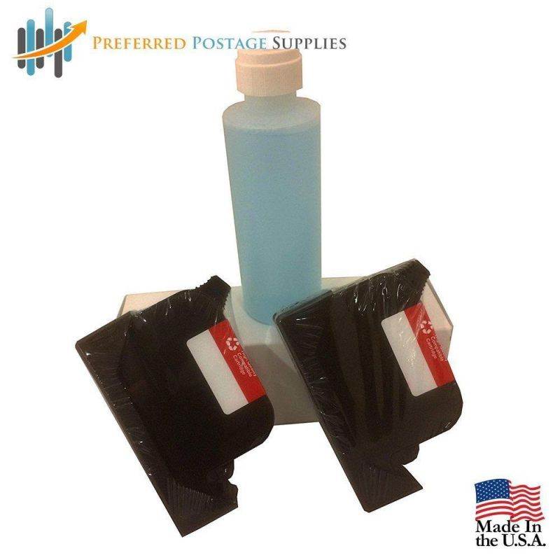 Red Fluorescent Ink Postbase PIC 40 Compatible Direct Replacement High Capacity Ink Cartridge + FREE Postbase Labels And a Bottle of our Sealing Solution