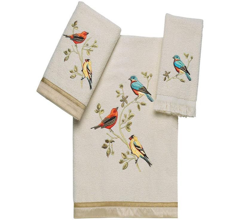 Avanti Gilded Birds 3 Pc Towel Set