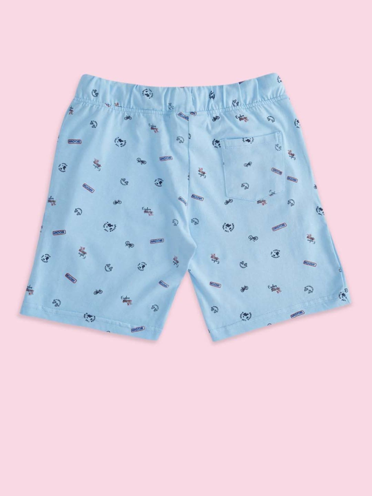 Pantaloons Baby Kids Blue Cotton Printed Shorts