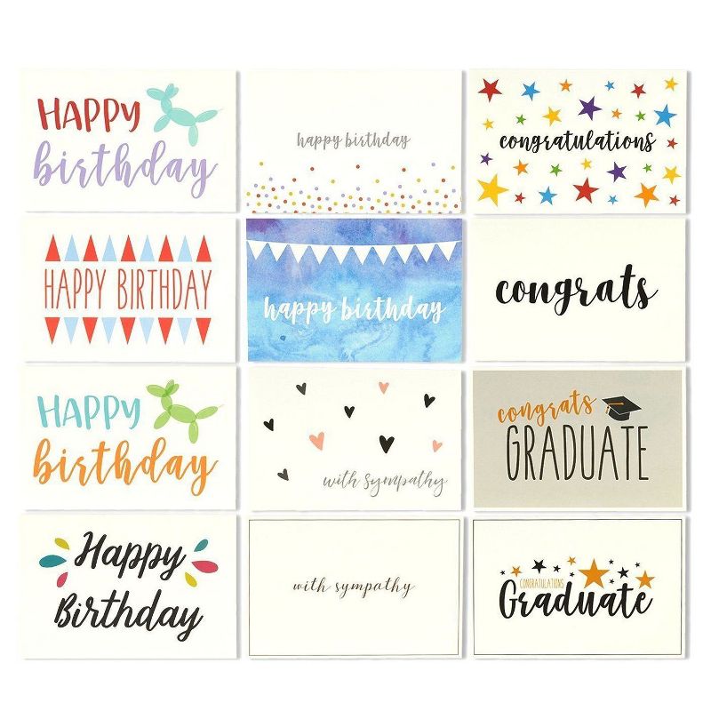 Best Paper Greetings 144 Pack Blank Greeting Cards with Envelopes Boxed Set 4x6 in for All Occasions, Birthday, Thank You