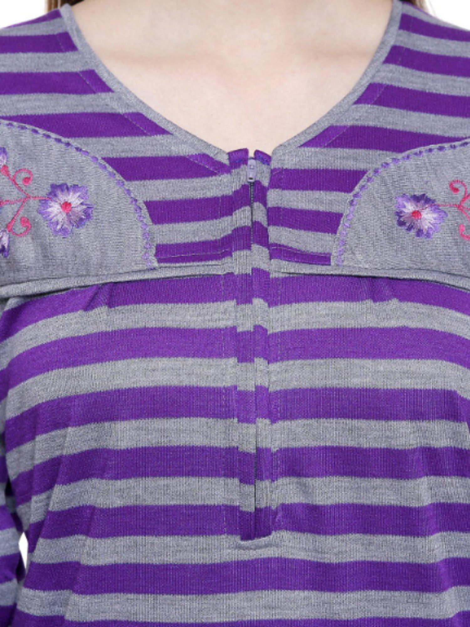 Secret Wish Purple Stripes Night Dress