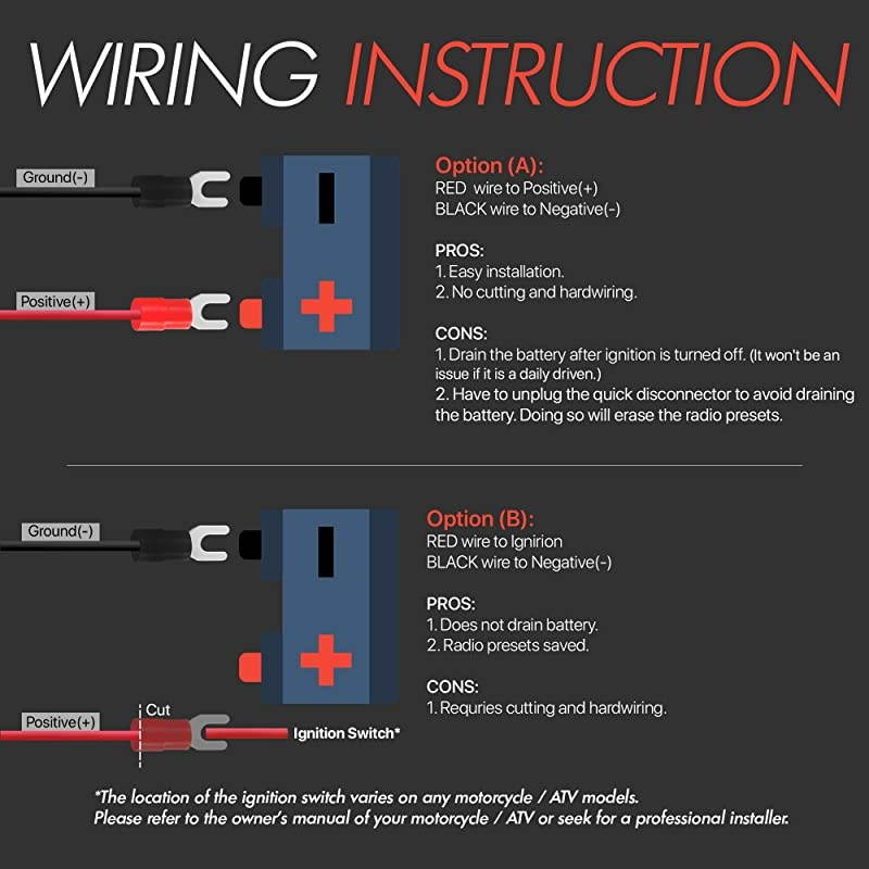 RE9X Waterproof Bluetooth Motorcycle Stereo Speakers 78125 in Handlebar Mount MP3 Music Player Audio Amplifier System ATV 4Wheelers USB AUX FM Radio