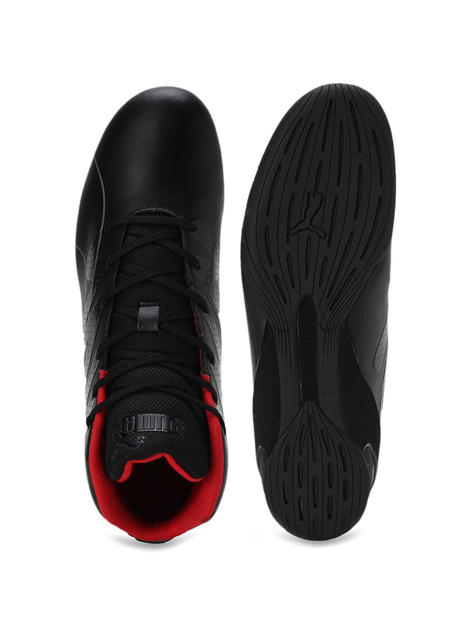 Puma Men's Scuderia Ferrari Carbon Cat Black Ankle High Sneakers