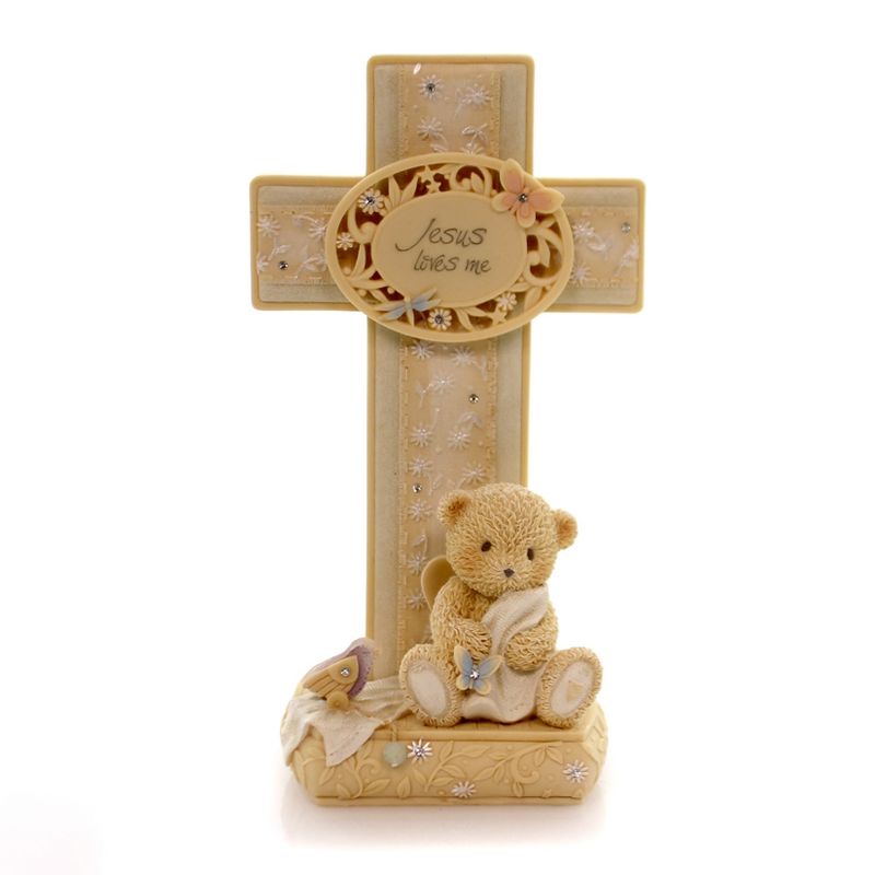Foundations Jesus Loves Me Cross Angel Teddy Bear  -  Decorative Figurines