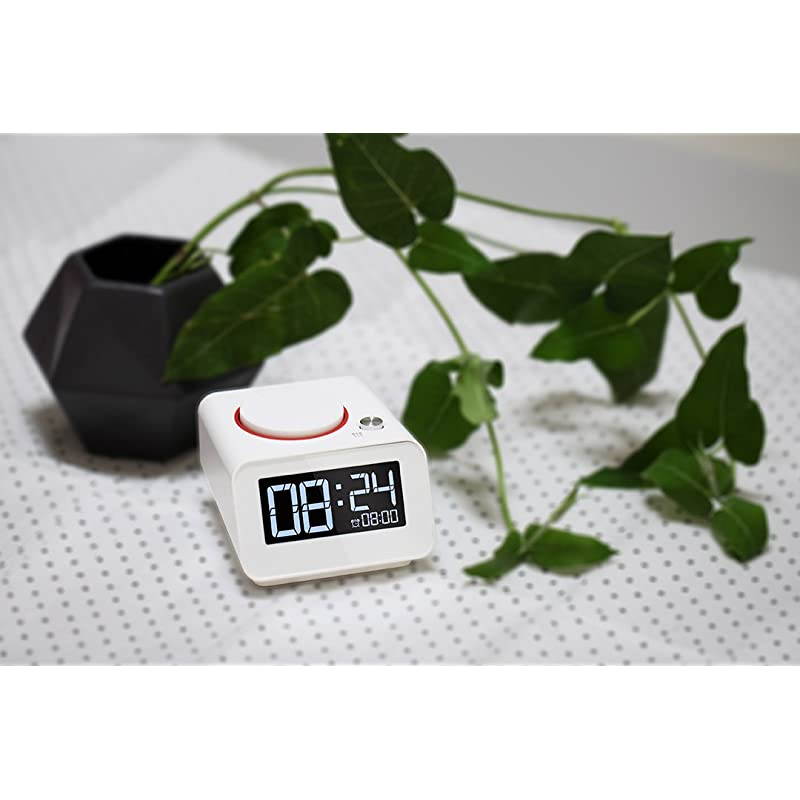 Alarm Clock for Bedroom with Dual USB Charger Ports for Beside Digital Clock Dimmable Snooze Whitewith AC Adapter