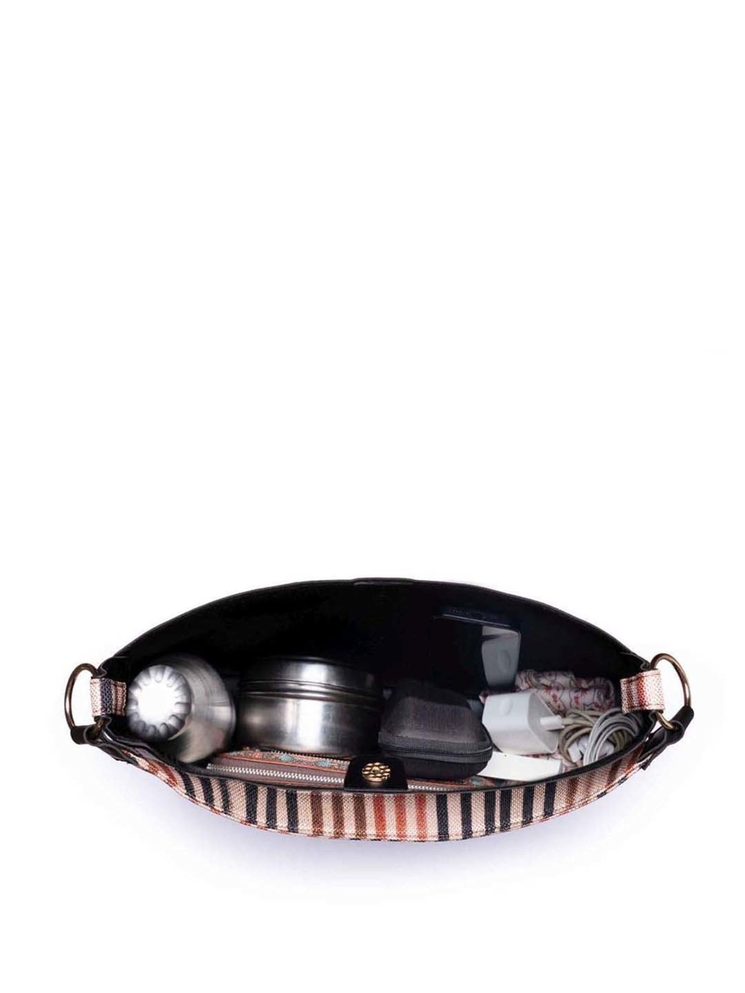 ZOUK Multicolor Striped Large Tote Handbag