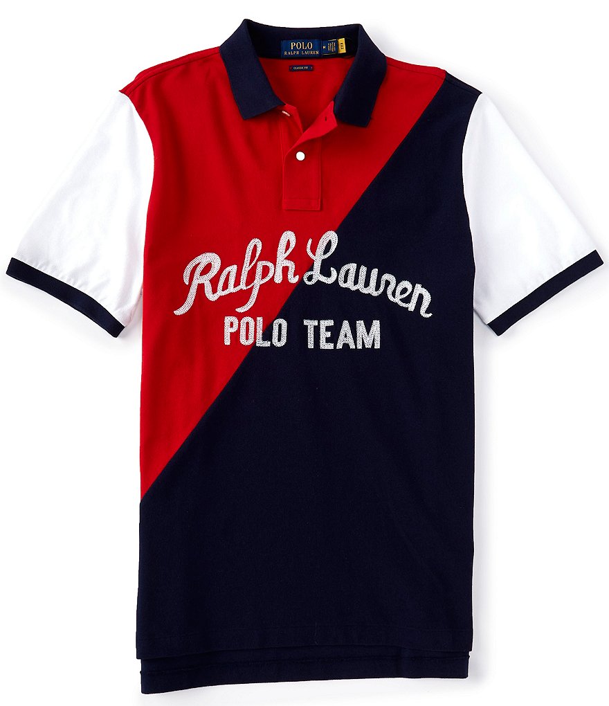 Polo Ralph Lauren Classic-Fit Mesh Color Block Short-Sleeve Polo Shirt