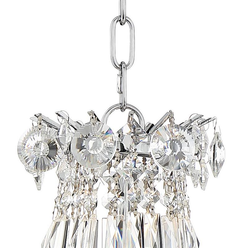 Vienna Full Spectrum Chrome Pendant Chandelier 19" Wide Crystal Waterfall 7-Light Fixture Dining Room House Foyer Kitchen Entryway