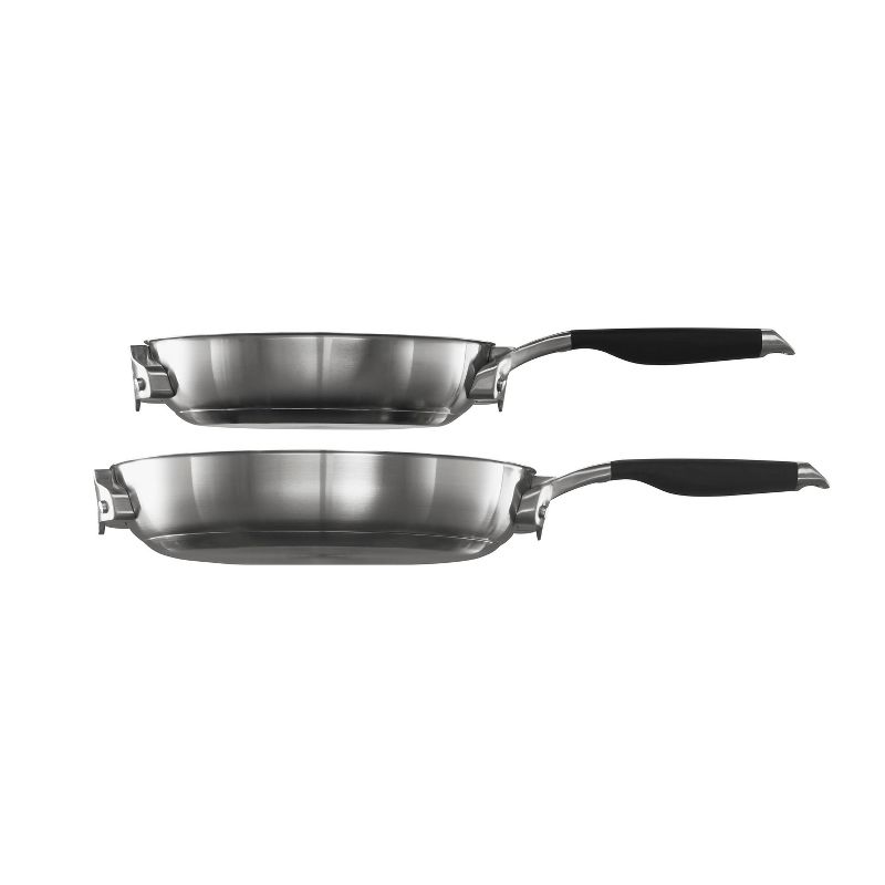 Select by Calphalon Stainless Steel Space Saving Fry Pan Set