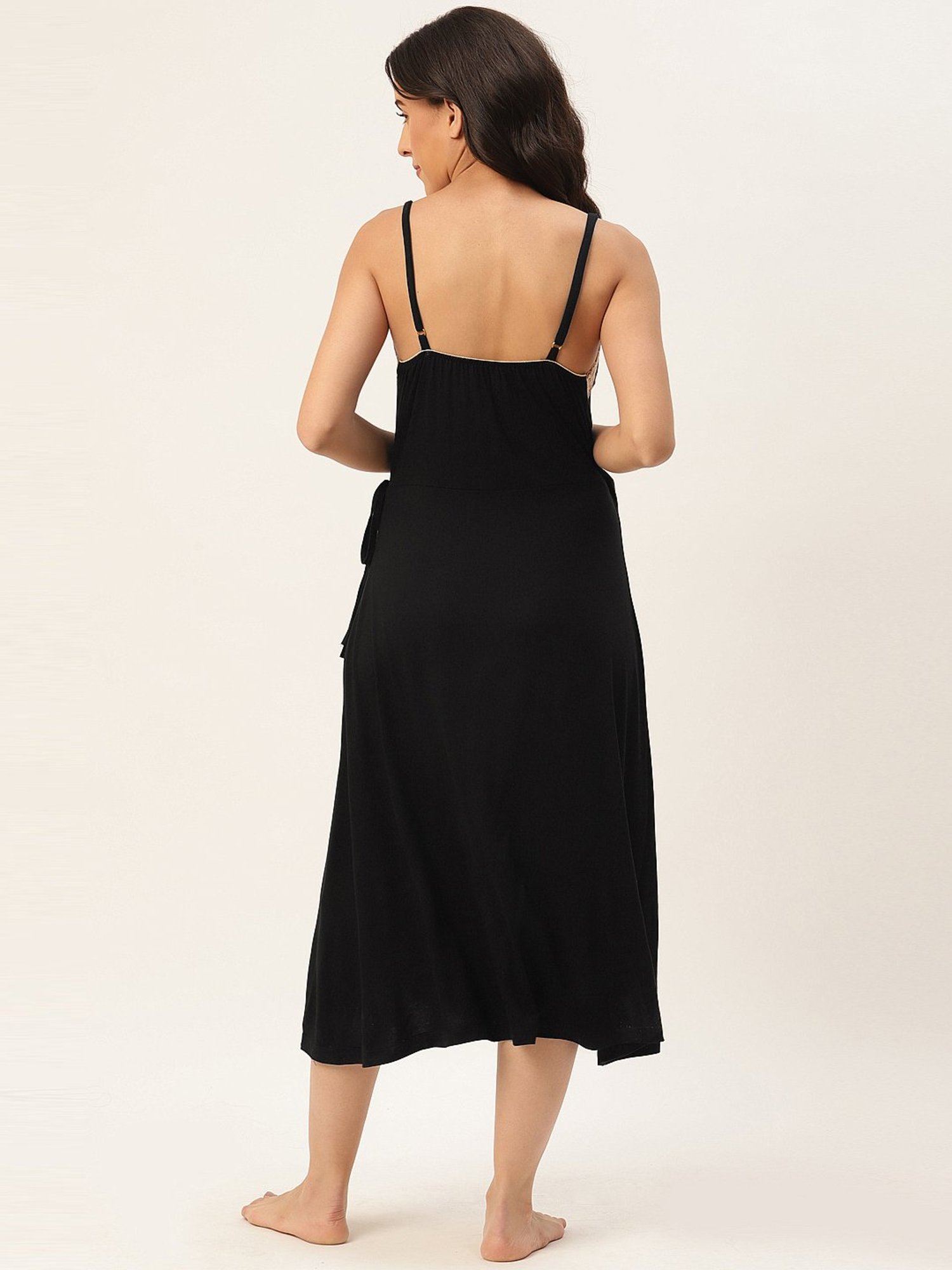 Ms.Lingies Black Lace Work Nighty