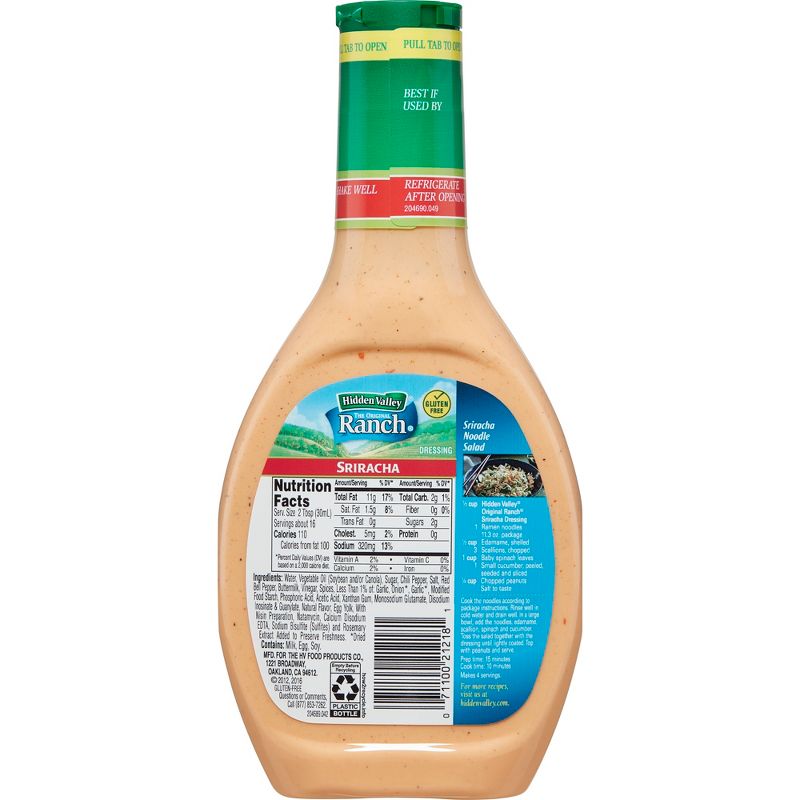Hidden Valley Siracha Ranch Salad Dressing & Topping - Gluten Free - 16fl oz