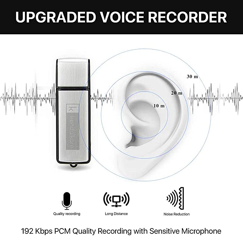 Voice Recorder for Lectures - Portable Audio Recorder - Digital Recorder - Mini Voice Recorder - Audio Recording Device - Digital Voice Recorder with Playback - Lecture Recorders for College 8gb
