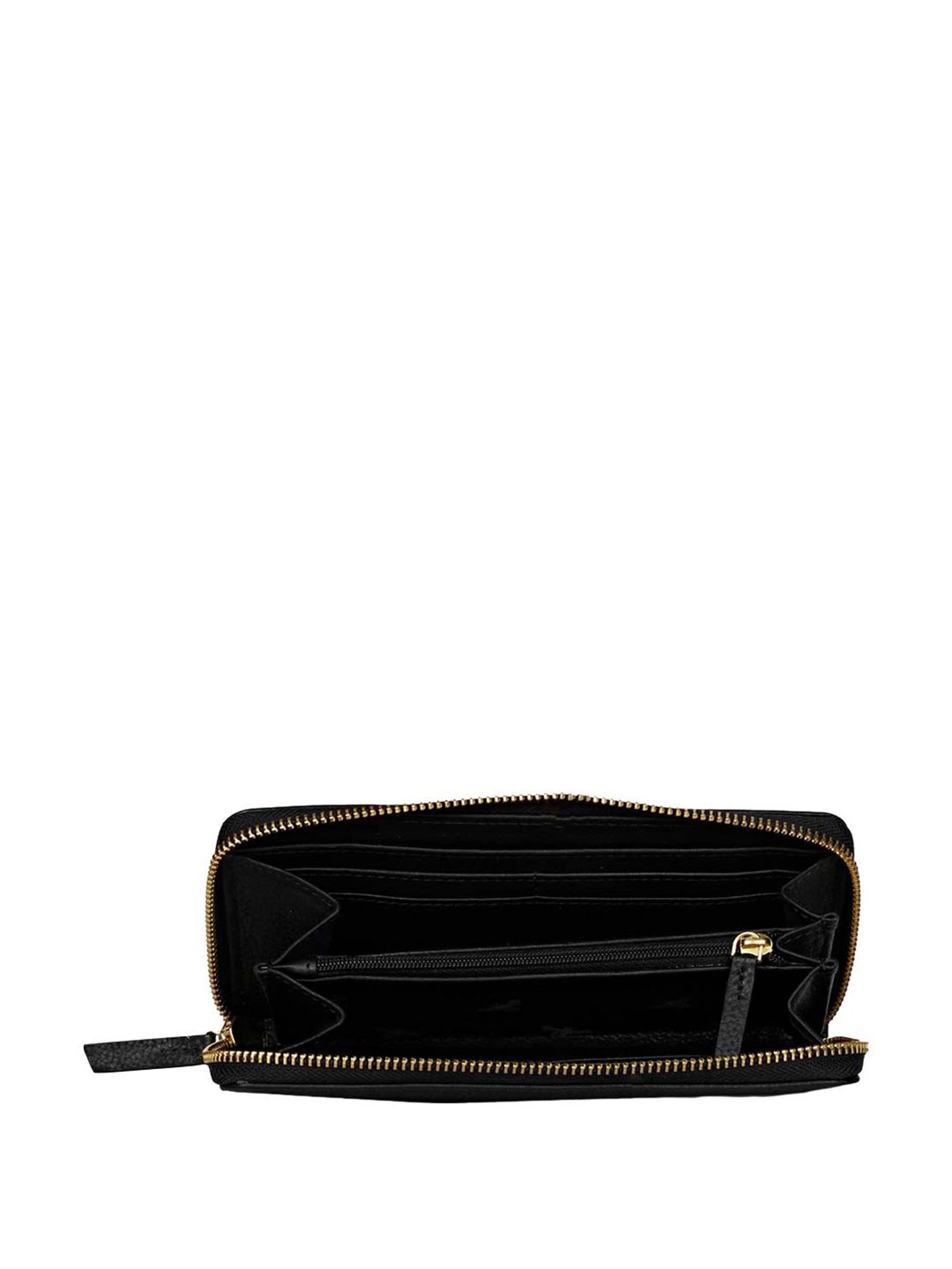 Saint G Black Solid Zip Around Wallet for women