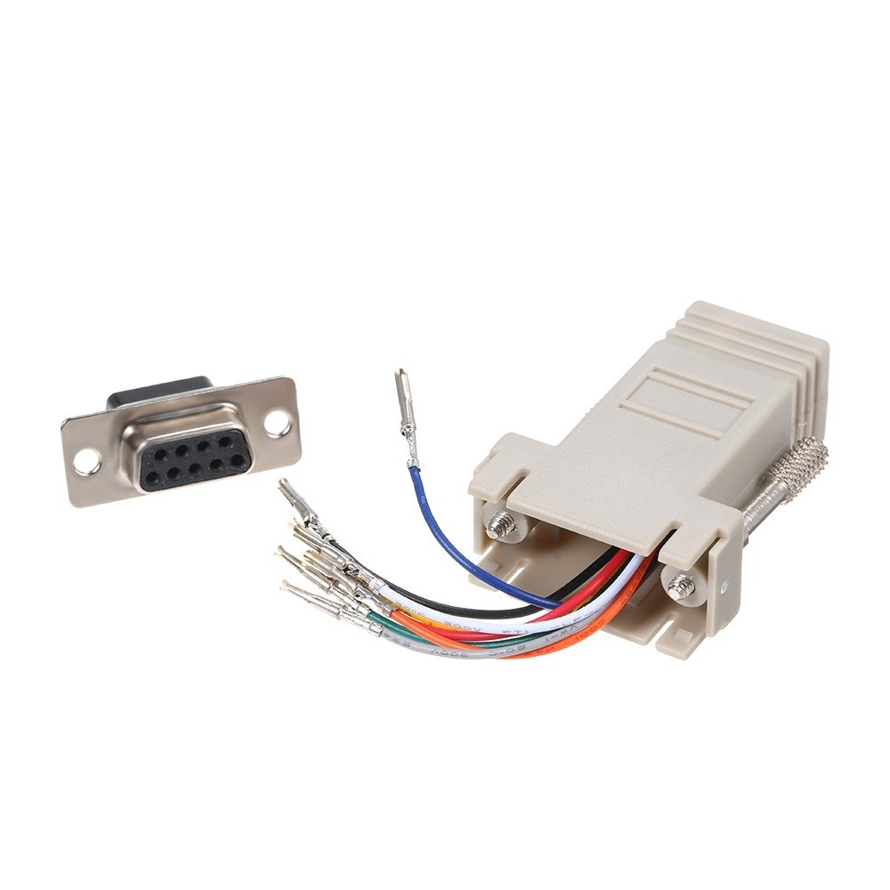 RJ45 to Serial Port Female to DB 9PIN Adapter 8P8C Module Modem Connector