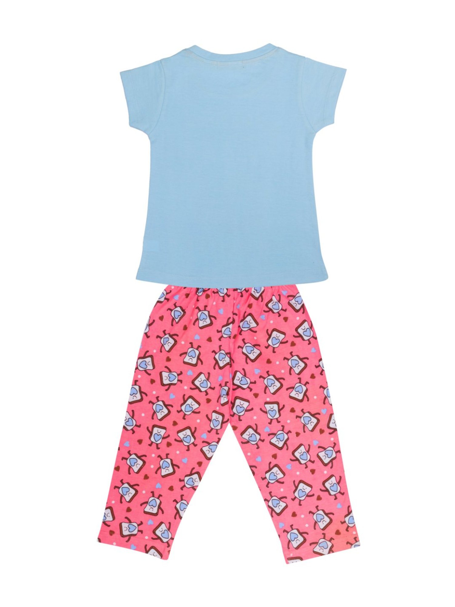 Todd N Teen Kids Blue Cotton Printed T-Shirt & Capris