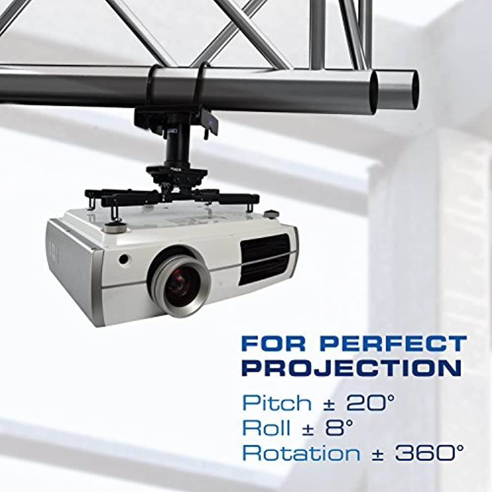 QualGear&reg; Pro-AV QG-KIT-TA-3IN-B Projector Mounting Kit - Projector Mount with a Truss Ceiling Adapter and a 3 inch 1.5-Inch NPT Threaded Pipe in Black