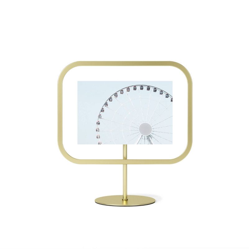 4" x 6" Infinity Sqround Single Photo Display Frame Matte Brass - Umbra