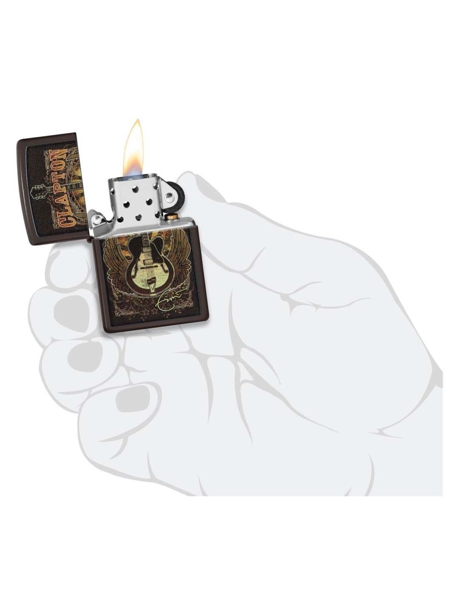 ZIPPO Eric Clapton Design Brown Brass Windproof Pocket Lighter