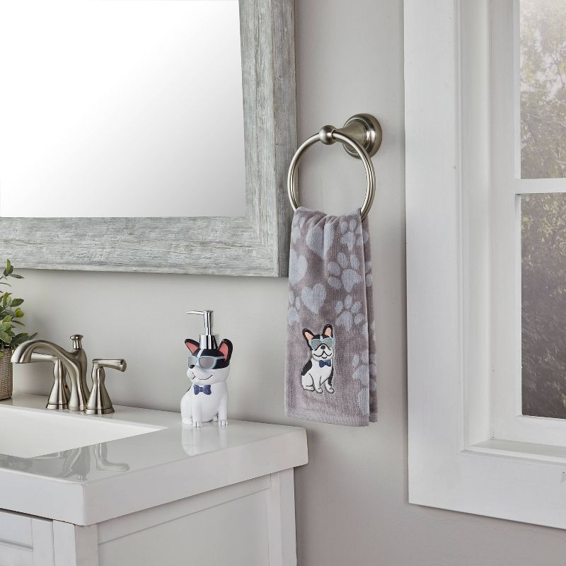 2pk Cool Frenchie Hand Towel Set Gray - SKL Home