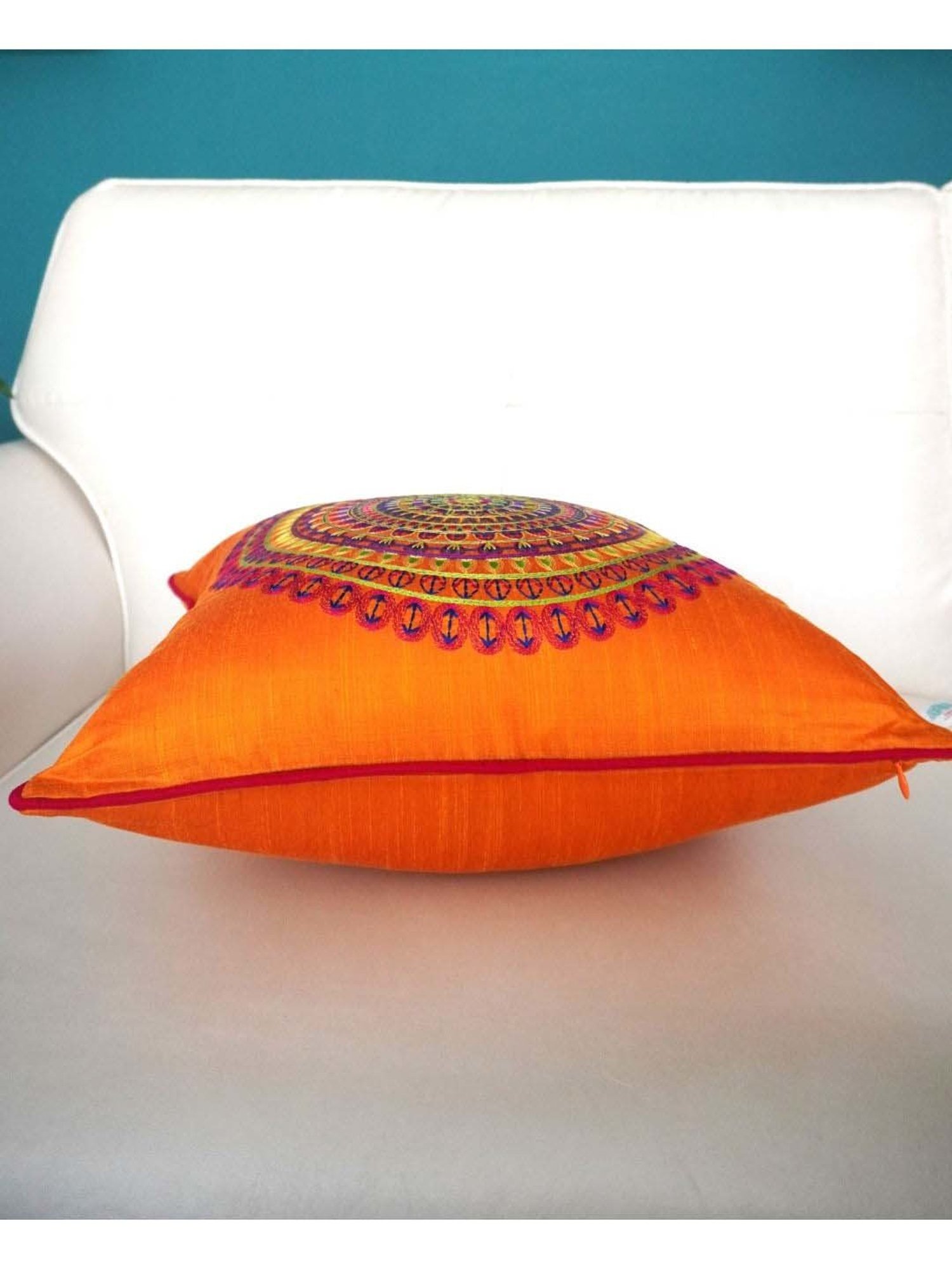 Swayam Multicolor Cotton 40 cm x 40 cm Cushion Covers - Set of 2