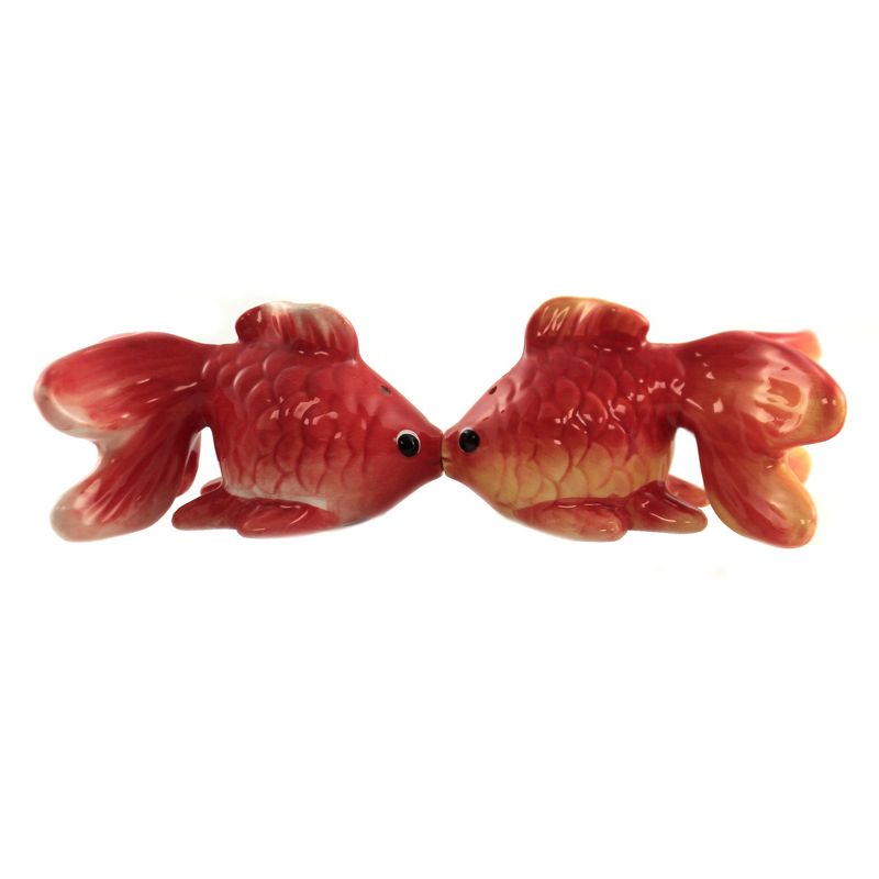 Tabletop 2.0" Gold Fish Salt & Pepper Set Magnetic Pacific Trading  -  Salt And Pepper Shaker Sets