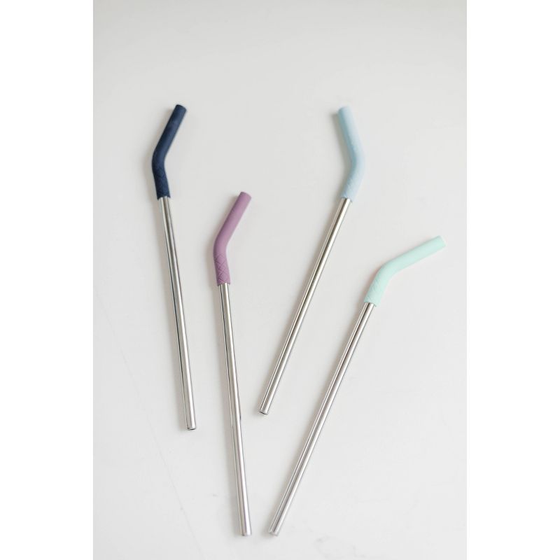 Ello 8pk Stainless Straws with Silicone Tips