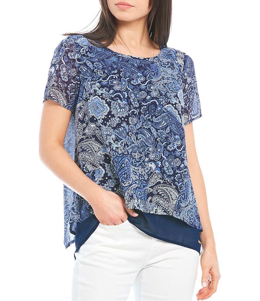 Karyn Seo Hazel Lattice Lace Linen Top
