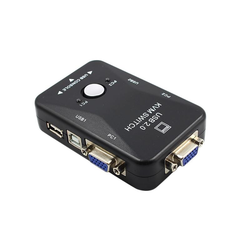 USB2.0 2-Port KVM Switcher Switch Box Mouse/Keyboard/VGA Video Monitor 1920x1440