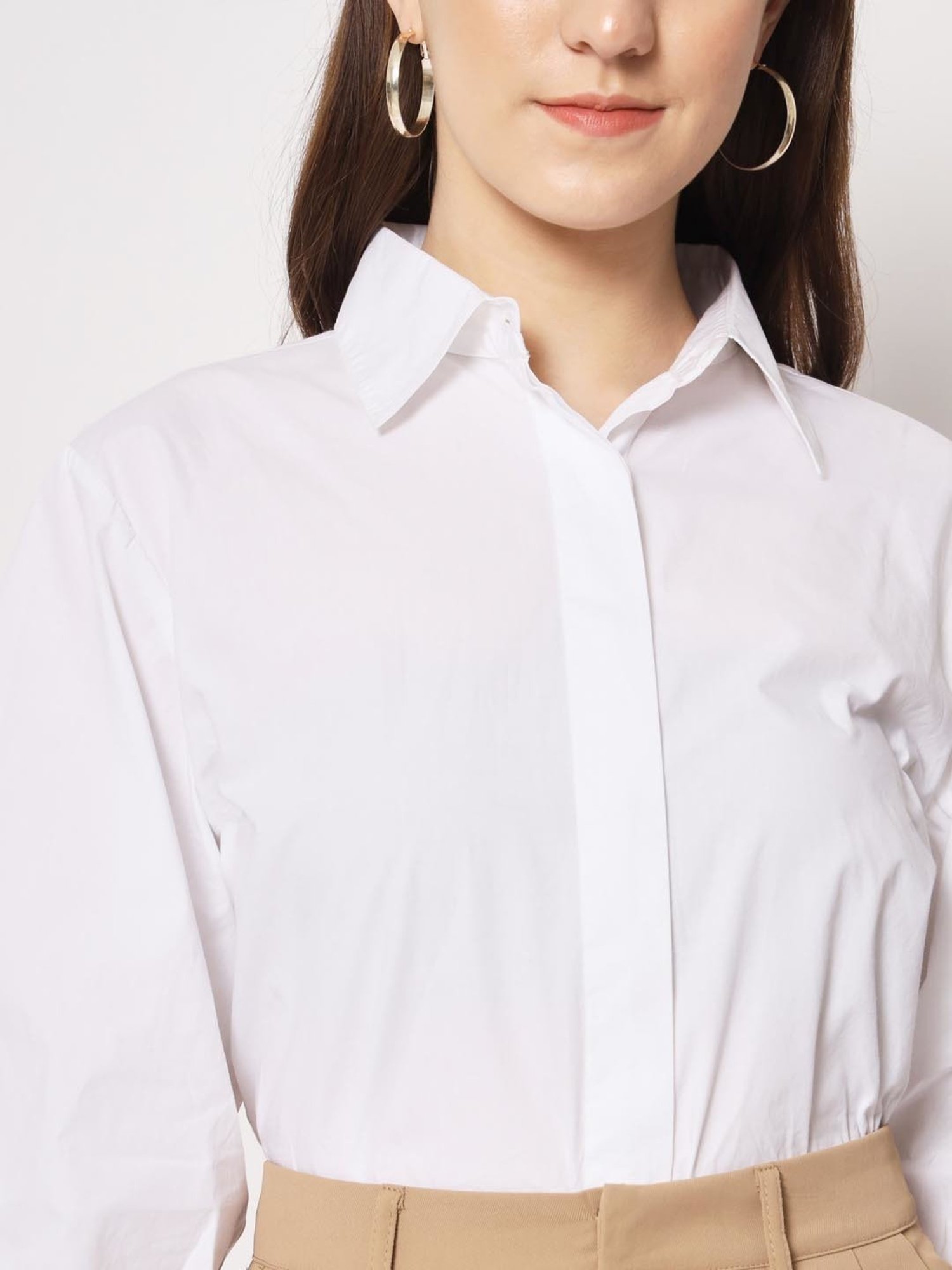 Trend Arrest White Cotton Regular Fit Shirt