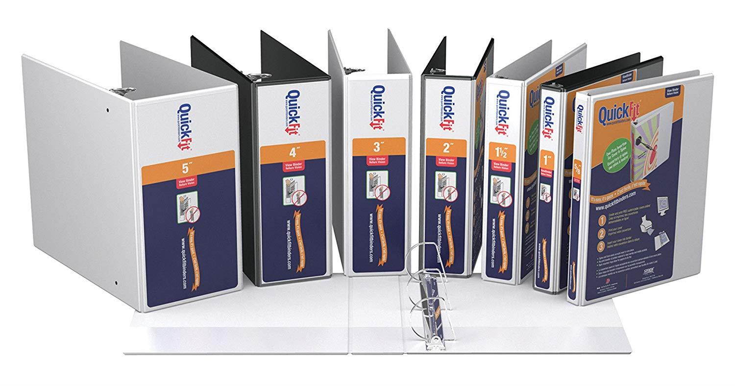 QuickFit View Binder, 1 Inch, Angle D Ring, Black (87011)