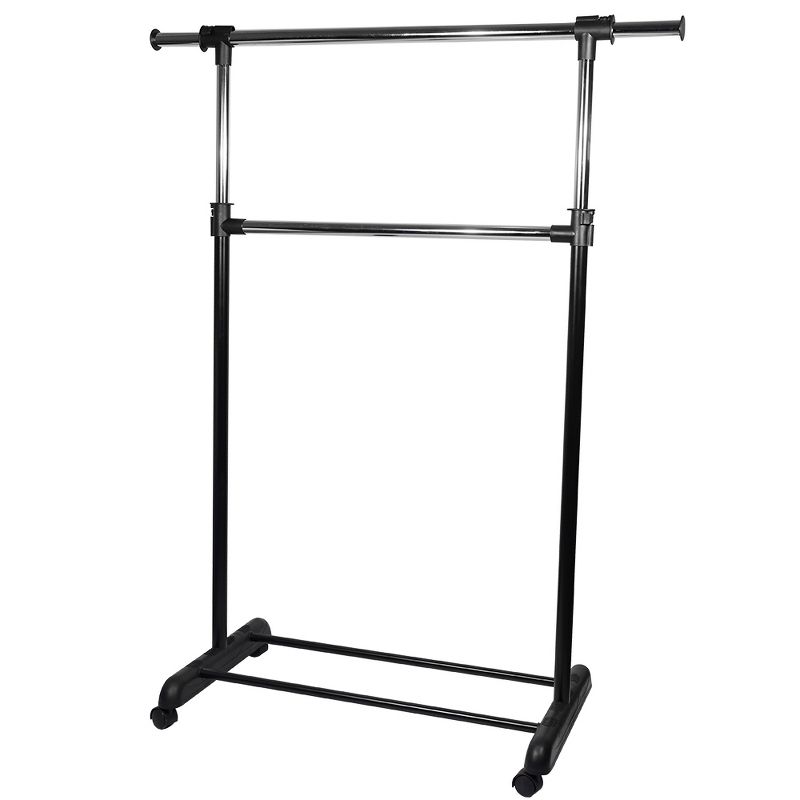 Home Basics 2 Tier Expandable Garment Rack, Black