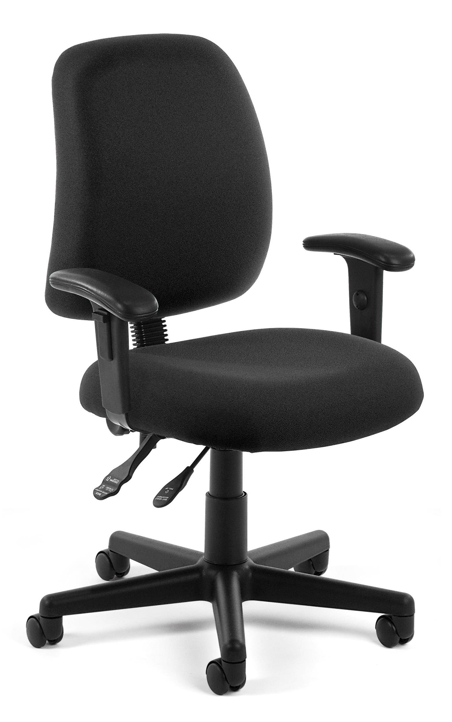 OFM Posture Series Mid-Back Task Chair with Arms, in Black (118-2-AA-805)