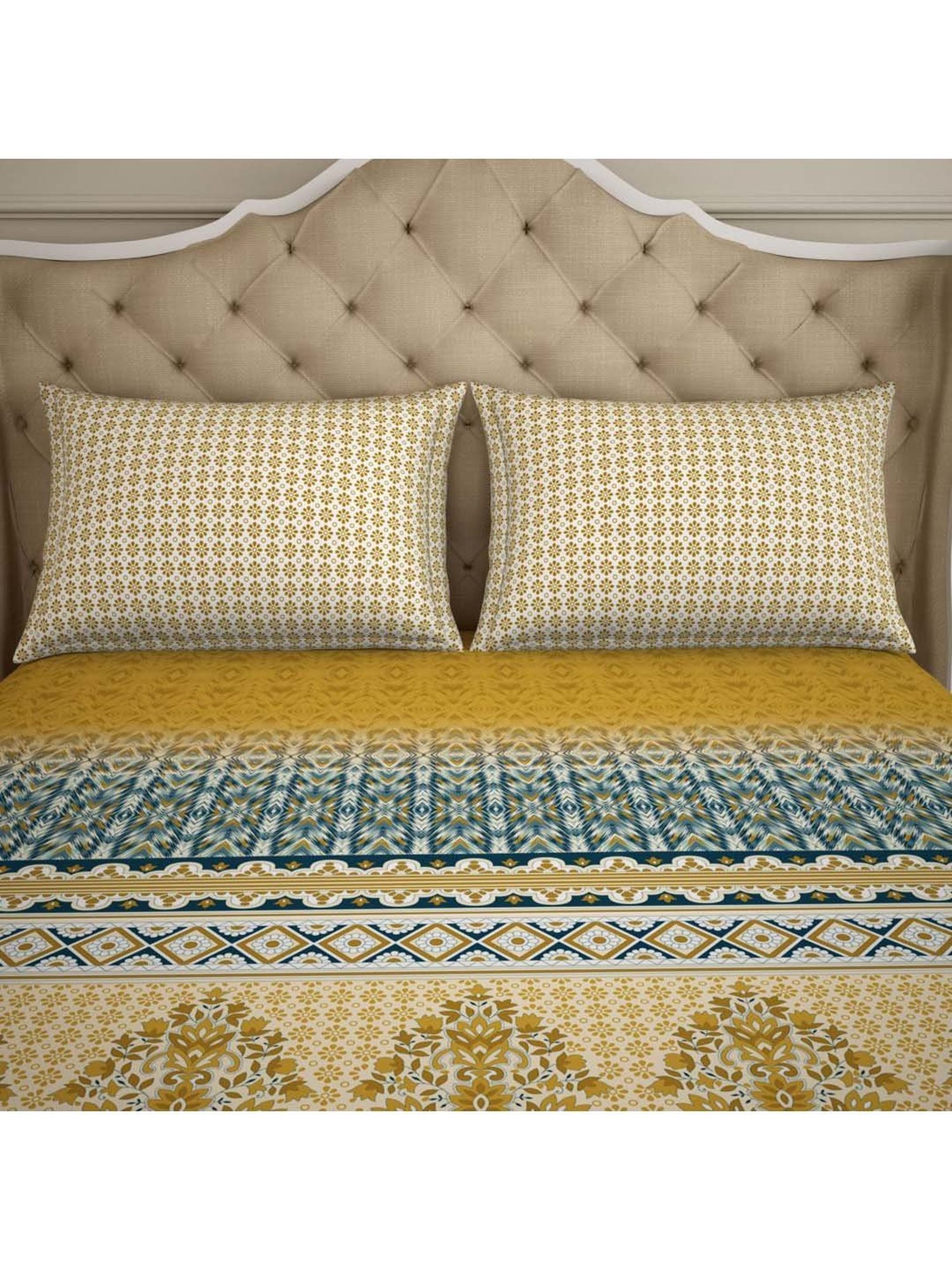 Maspar Purple 100% Cotton 200 TC Bed Sheet Set