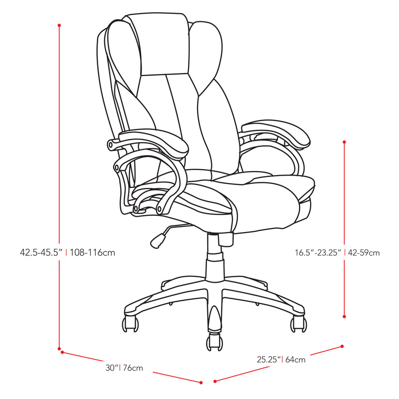 CorLiving LOF-408-O Executive Office Chair in Black Leatherette