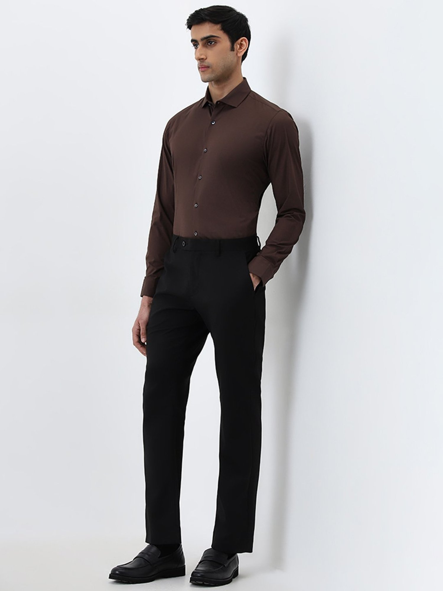 Arrow Sport Dark Green Cotton Slim Fit Shirt