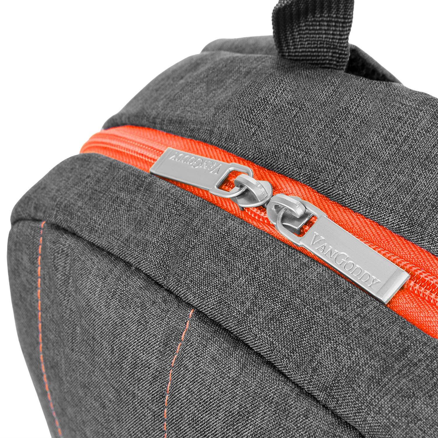 Grove Travel Bag Backpack Camping Rucksack (Coral Orange) for HP Aspire R 14 / V Nitro Series 14" to 15.6" Laptop + Stereo Earphone with Mic