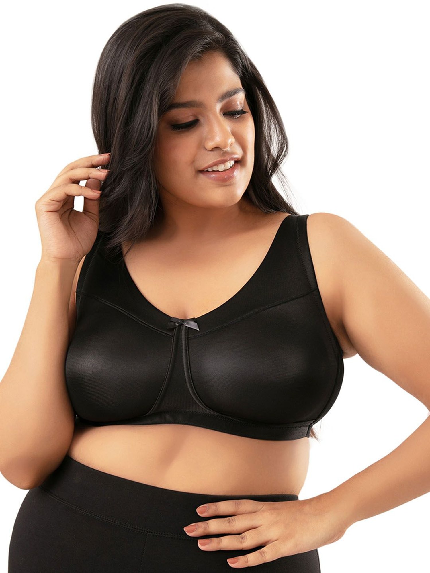 Nykd Black Wireless Non-Padded Full Coverage Full Figure Full Coverage Bra