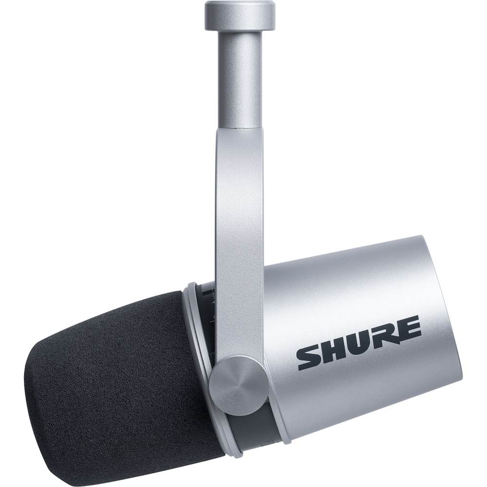Shure MV7-K Podcast Microphone. Silver