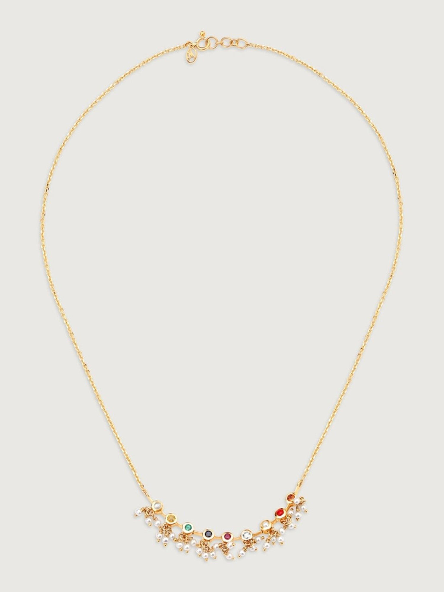 Mia by Tanishq Charm of Cheer 14k Gold & Navratna Diamond Necklace