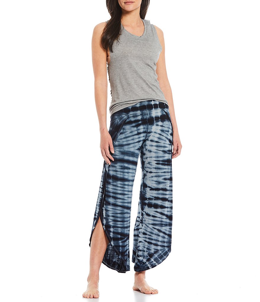 JALA Bhakti Tie-Dye Printed Jersey Knit Lounge Coordinating Pull-On Pants
