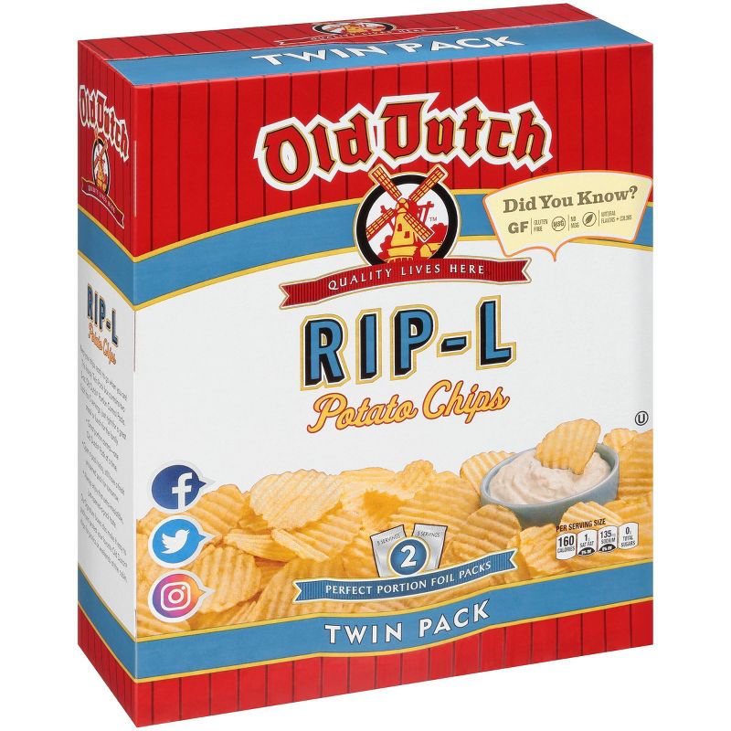 Old Dutch Twin Pack Box RIP-L Potato Chips