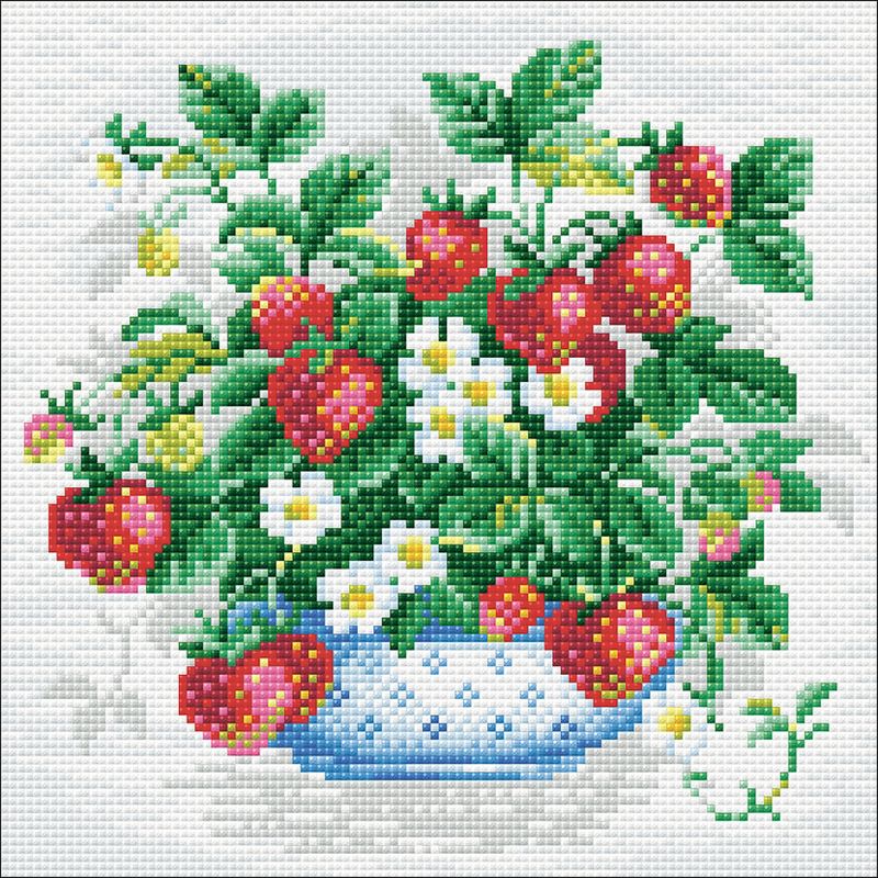 RIOLIS Diamond Mosaic Embroidery Kit 10.75"X10.75"-Basket Of Strawberries