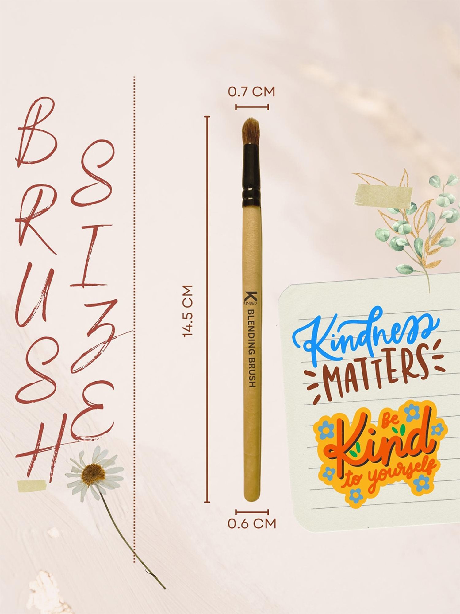 KINDED Blending Makeup Brush with Natural Wooden Handle