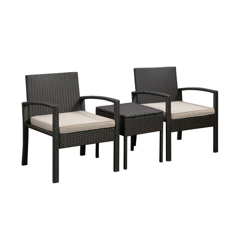 Bern 3pc Wicker Balcony Chat Set - Mocha -  Balkene Home