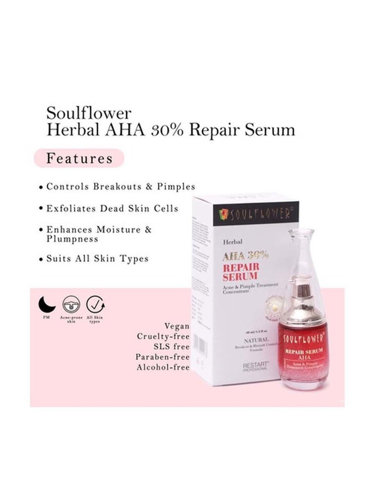 Soulflower Herbal AHA 30% Repair Serum - 40 ml