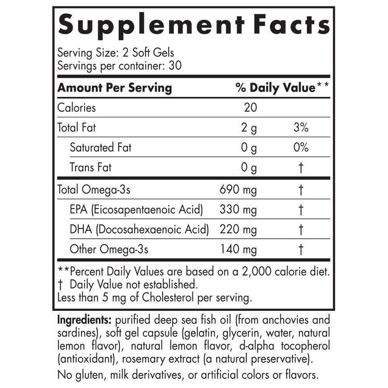 Nordic Naturals Omega-3 Softgels Dietary Supplement - 60ct
