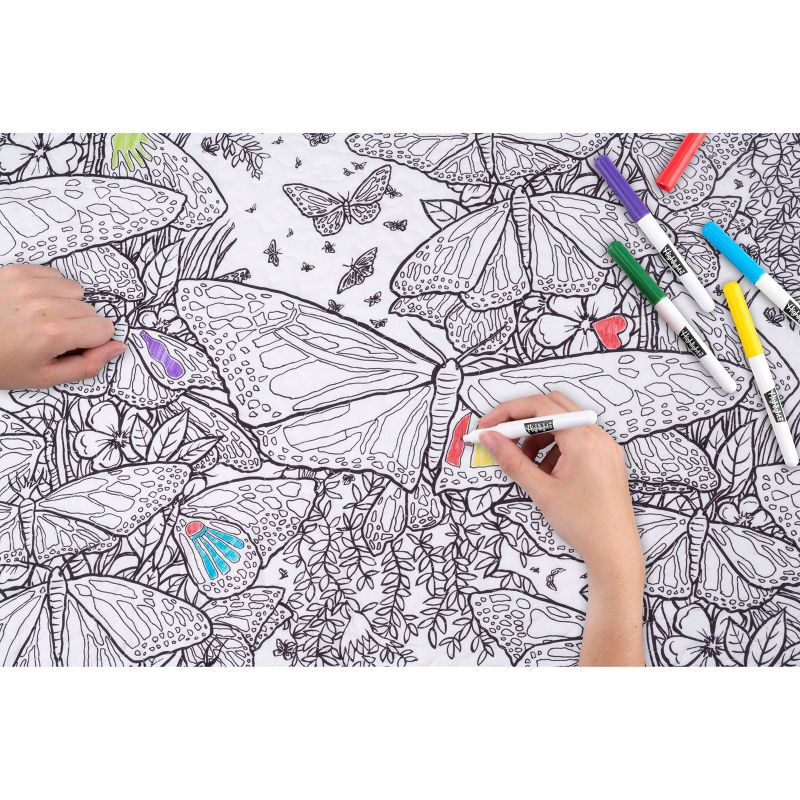 Full/Queen Beautiful Butterflies Hidden Picture Puzzle Quilt - Highlight