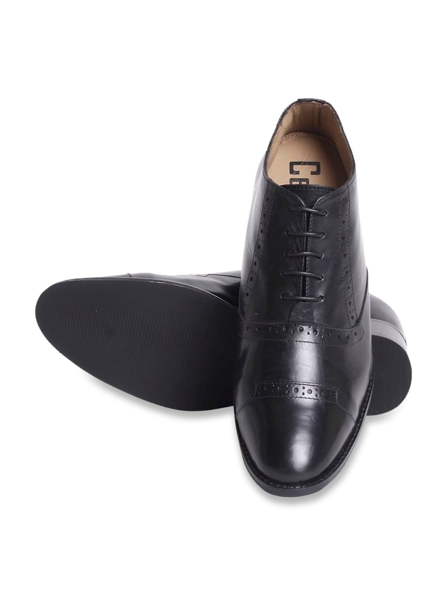 Celby Men's Height Increasing Black Derby Boots